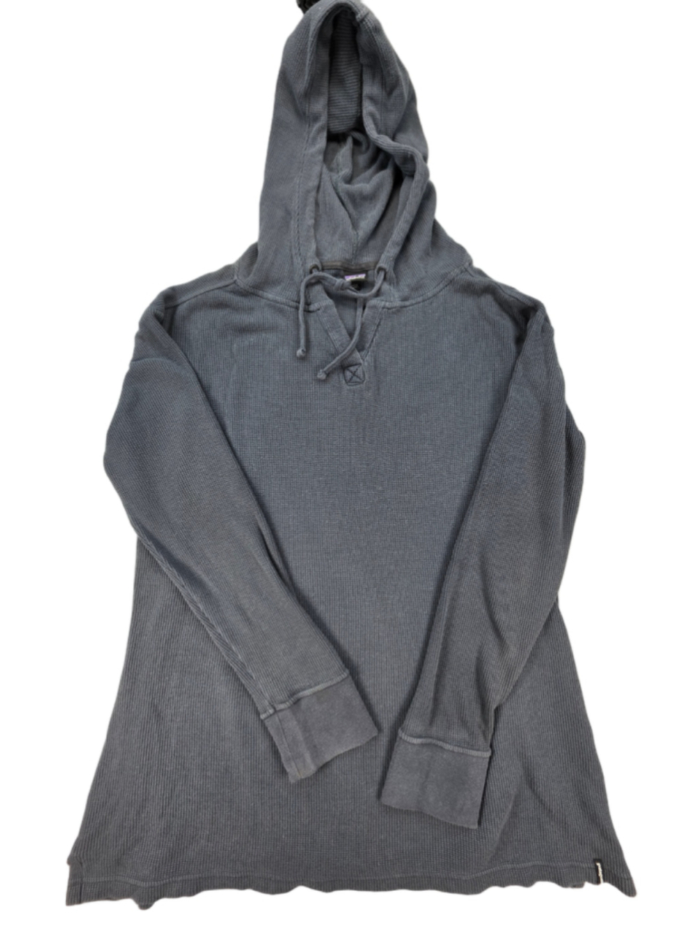 Patagonia Womens L Hooded Waffle Tunic Smolder Blue Organic Cotton 53561 FA19